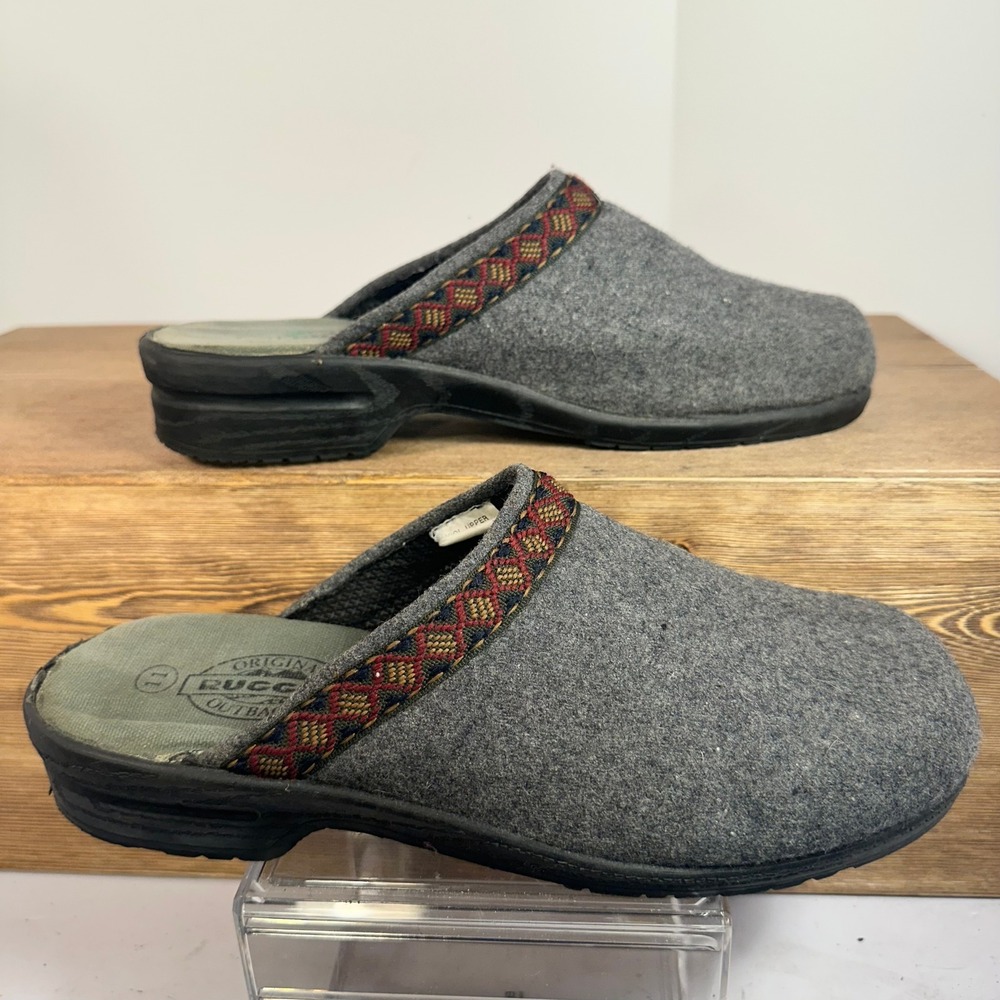 Original Rugged Outback Wool Clogs Womens 11 Gray Mule Slippers Cozy Comfort
